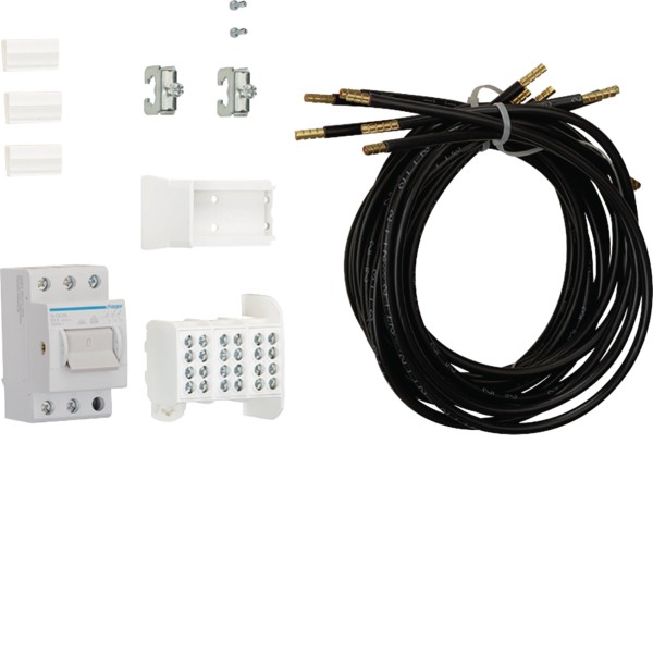 HAGER ZY02PV Bestückungspaket univers Z, 10mm², PV-Über./Kaskade,ZTP 750mm bis 32A Dauerstrom