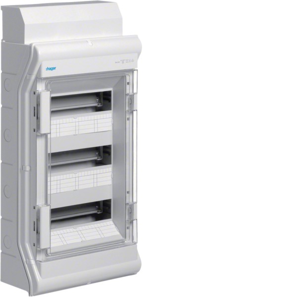 HAGER VE312DN Vector AP Kleinverteiler IP65 36PLE Klarsichttür