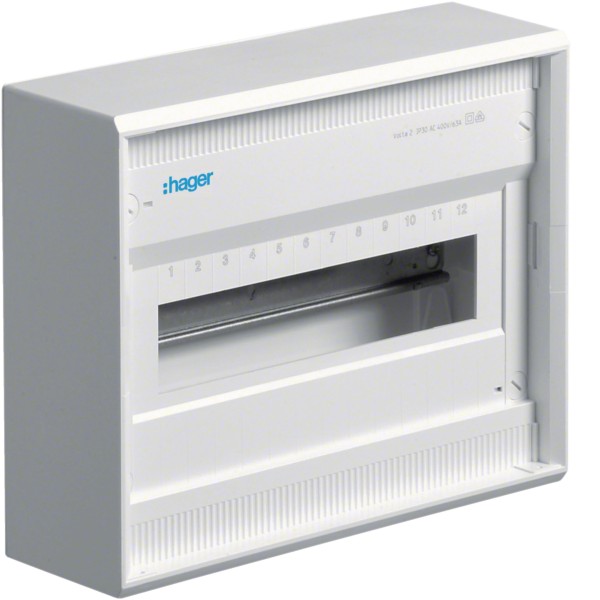 HAGER VA12CN Kleinverteiler volta, Aufputz, 1x12 PLE, IP30, Schutzklasse II, ohne Tür