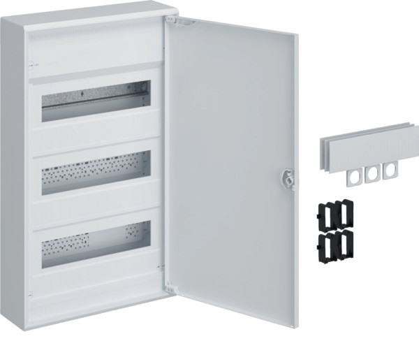 HAGER VA36APZ Kleinverteiler, Aufputz, 3x12 PLE, IP30, Tür und RJ45-Buchse