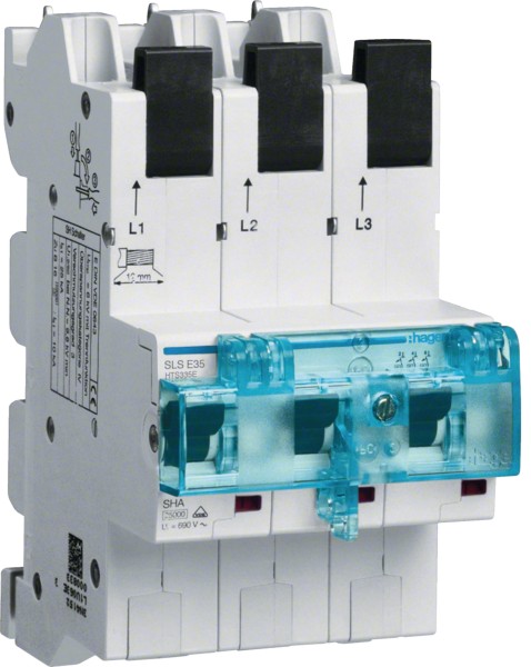 HAGER HTS340E SLS-Schalter, 3-polig, E, 40A, für Sammelschiene, QuickConnect