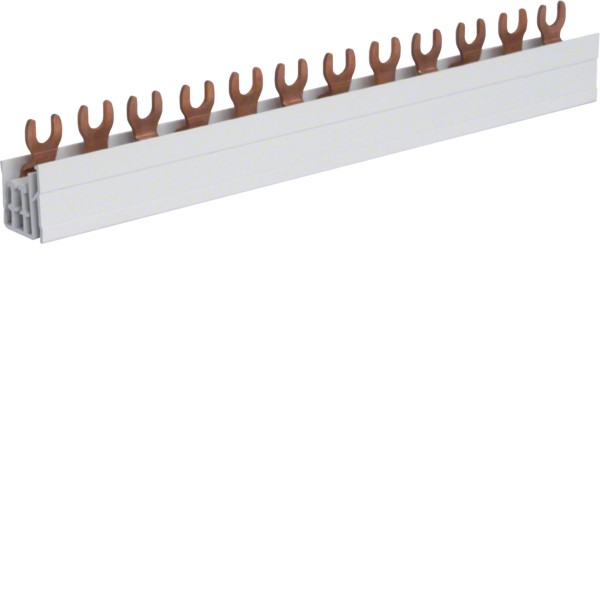 HAGER KDN363A Phasenschiene Kammschiene, 3 polig, Gabelanschluss, 10mm², 63A, 12 Module
